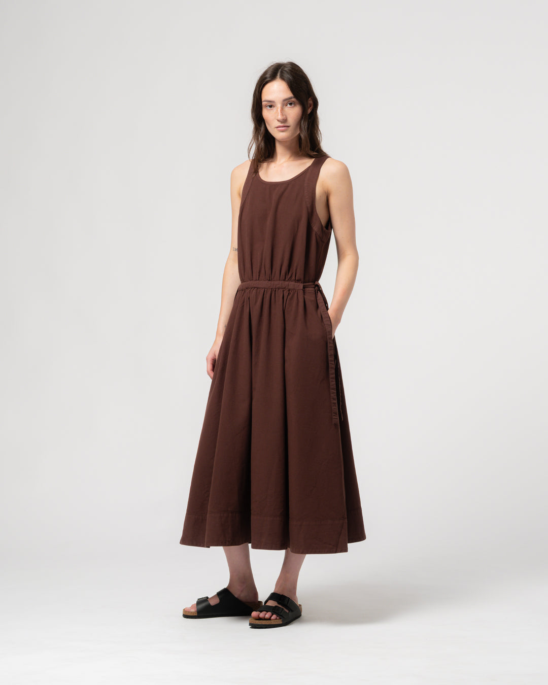 G.o.D Apron Dress Faro Cotton Henna