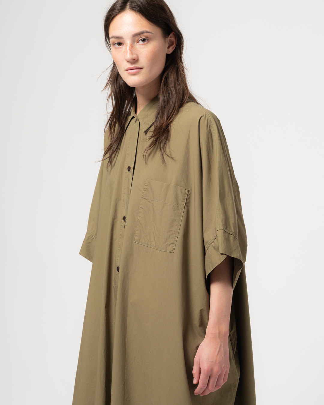 G.o.D Shirt Dress Light Popeline Canteen Green