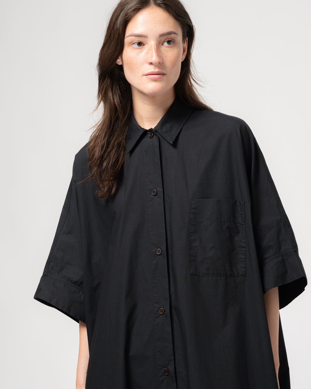 G.o.D Shirt Dress Light Popeline Black