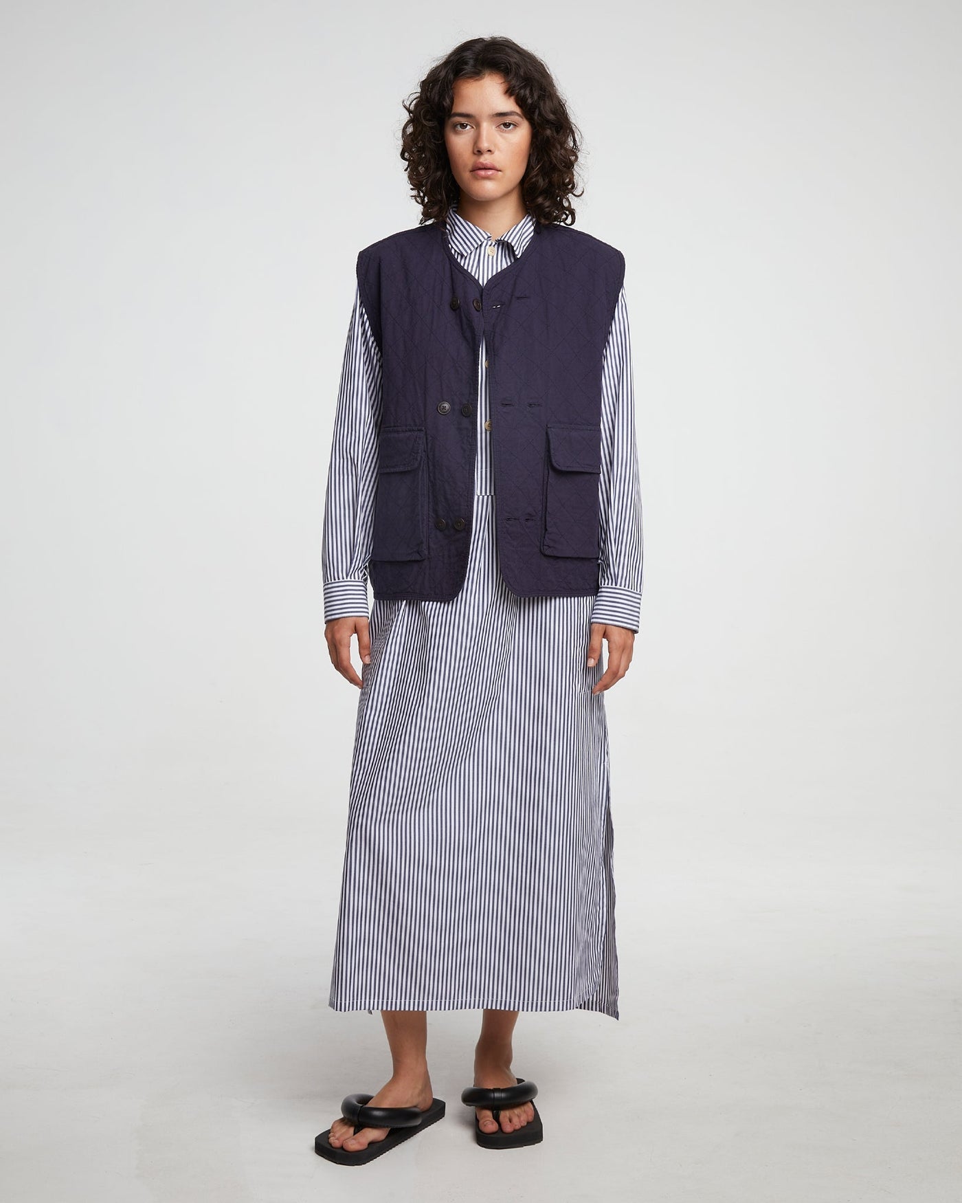 G.o.D Chemise Poplin Stripes Dark Blue/White