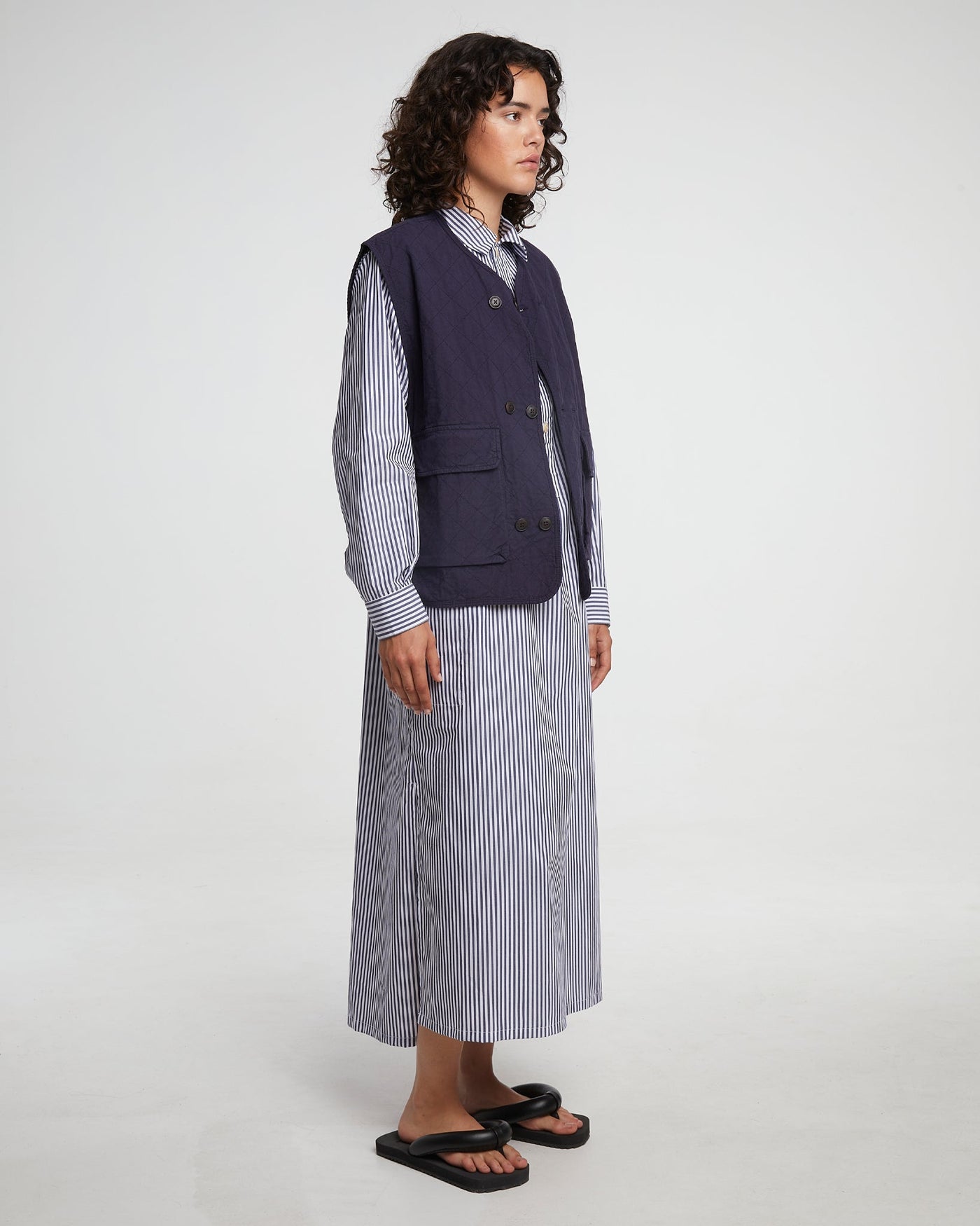 G.o.D Chemise Poplin Stripes Dark Blue/White