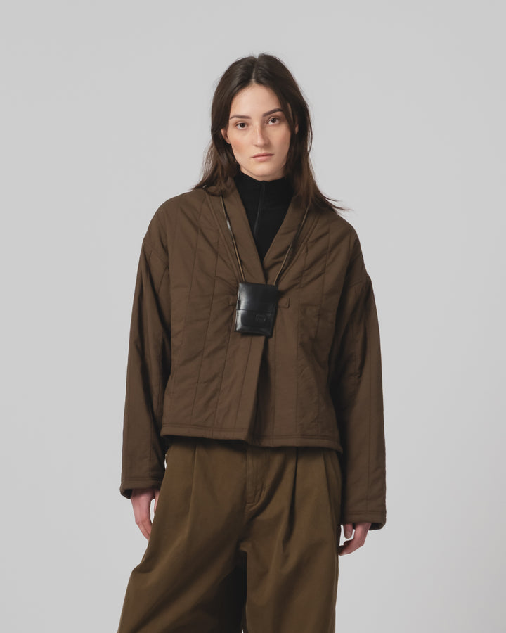 G.o.D Toku Sweater Quilted Cotton Java Brown