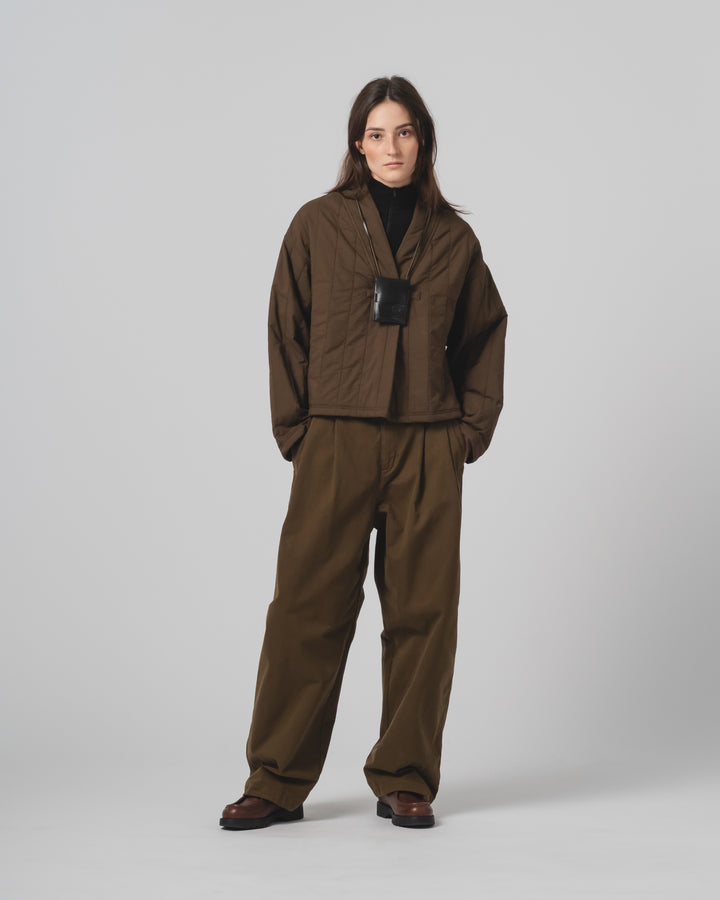 G.o.D Toku Sweater Quilted Cotton Java Brown