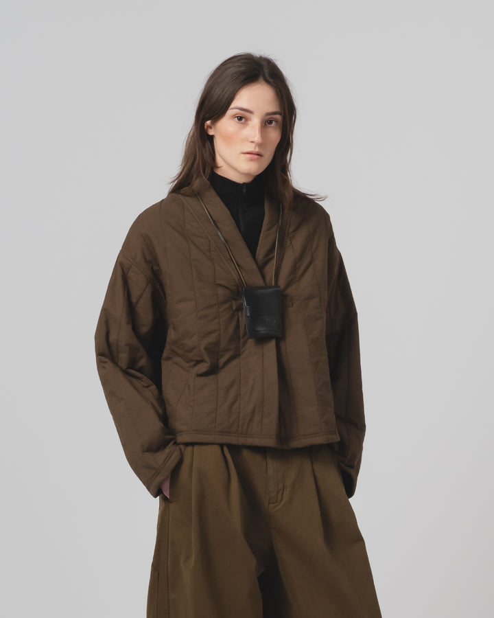 G.o.D Toku Sweater Quilted Cotton Java Brown