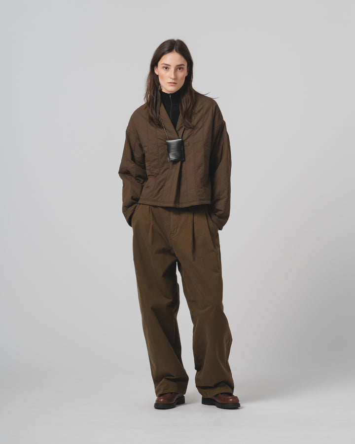 G.o.D Toku Sweater Quilted Cotton Java Brown