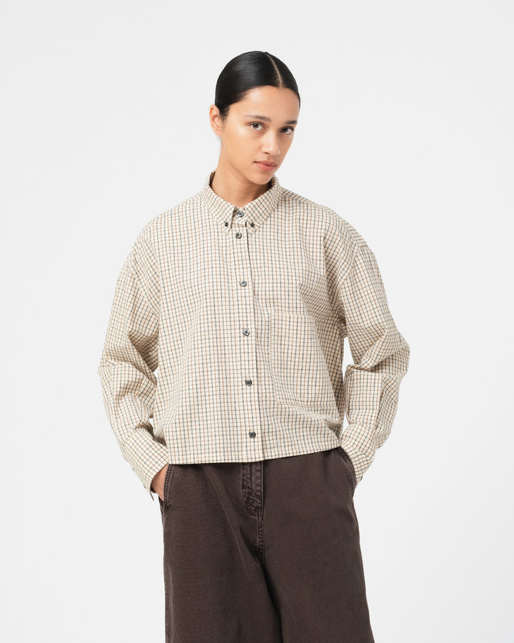G.o.D Cubic Shirt Cantucci Check Wheat