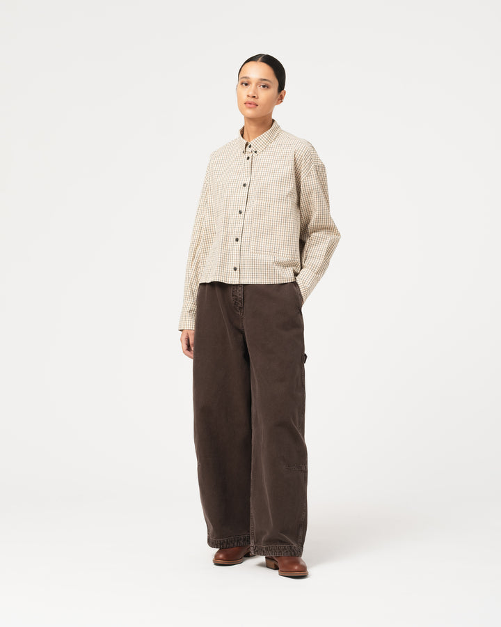G.o.D Cubic Shirt Cantucci Check Wheat