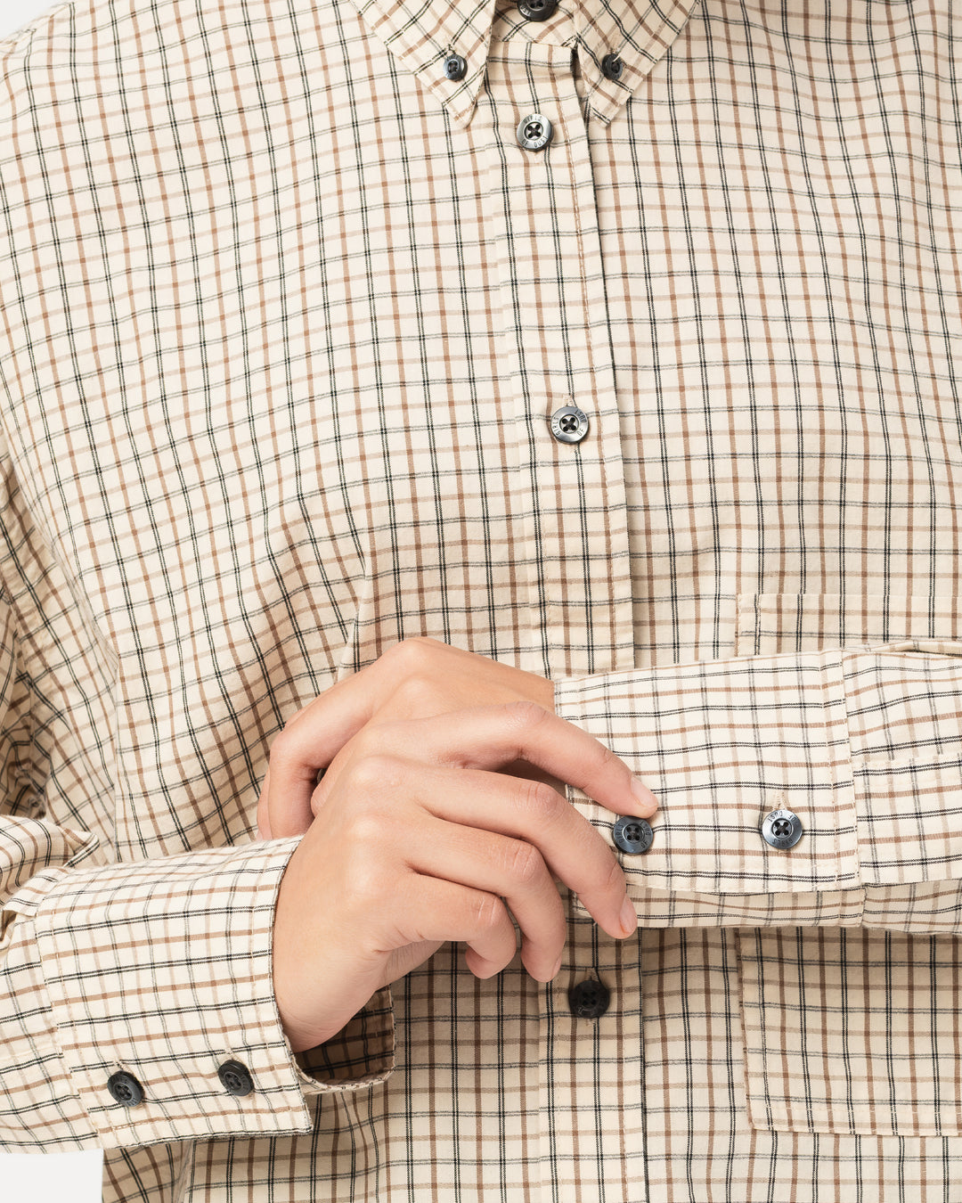 G.o.D Cubic Shirt Cantucci Check Wheat