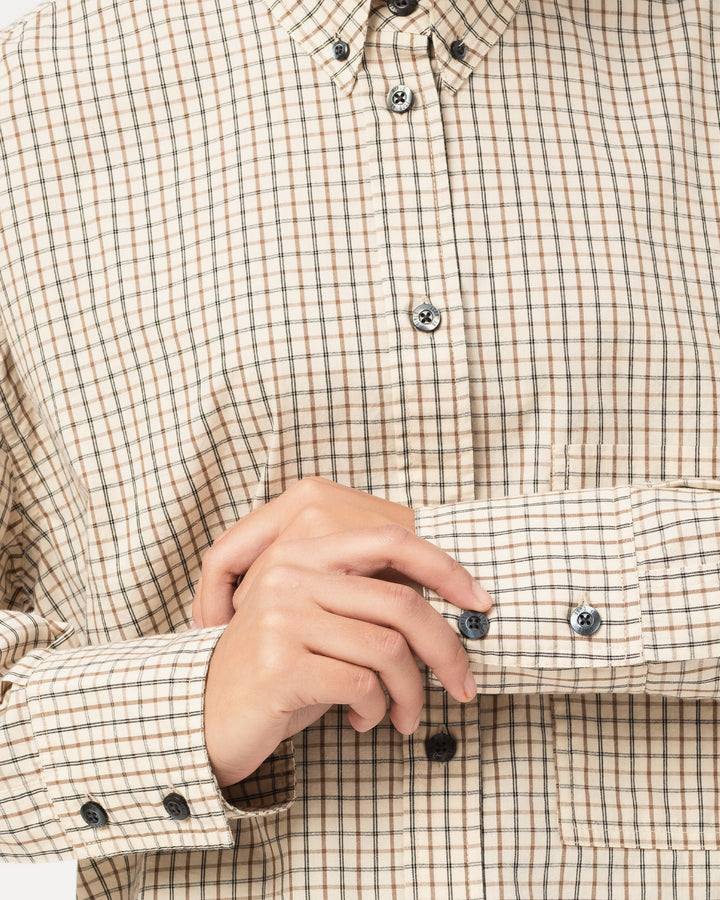 G.o.D Cubic Shirt Cantucci Check Wheat