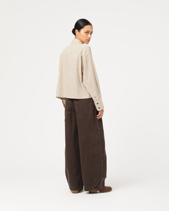 G.o.D Cubic Shirt Cantucci Check Wheat