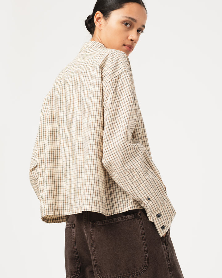G.o.D Cubic Shirt Cantucci Check Wheat