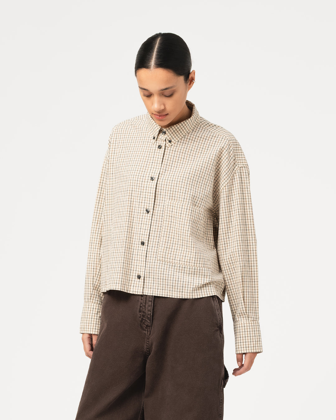 G.o.D Cubic Shirt Cantucci Check Wheat