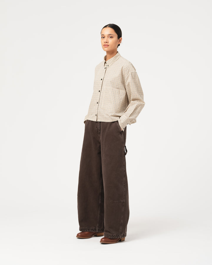 G.o.D Cubic Shirt Cantucci Check Wheat