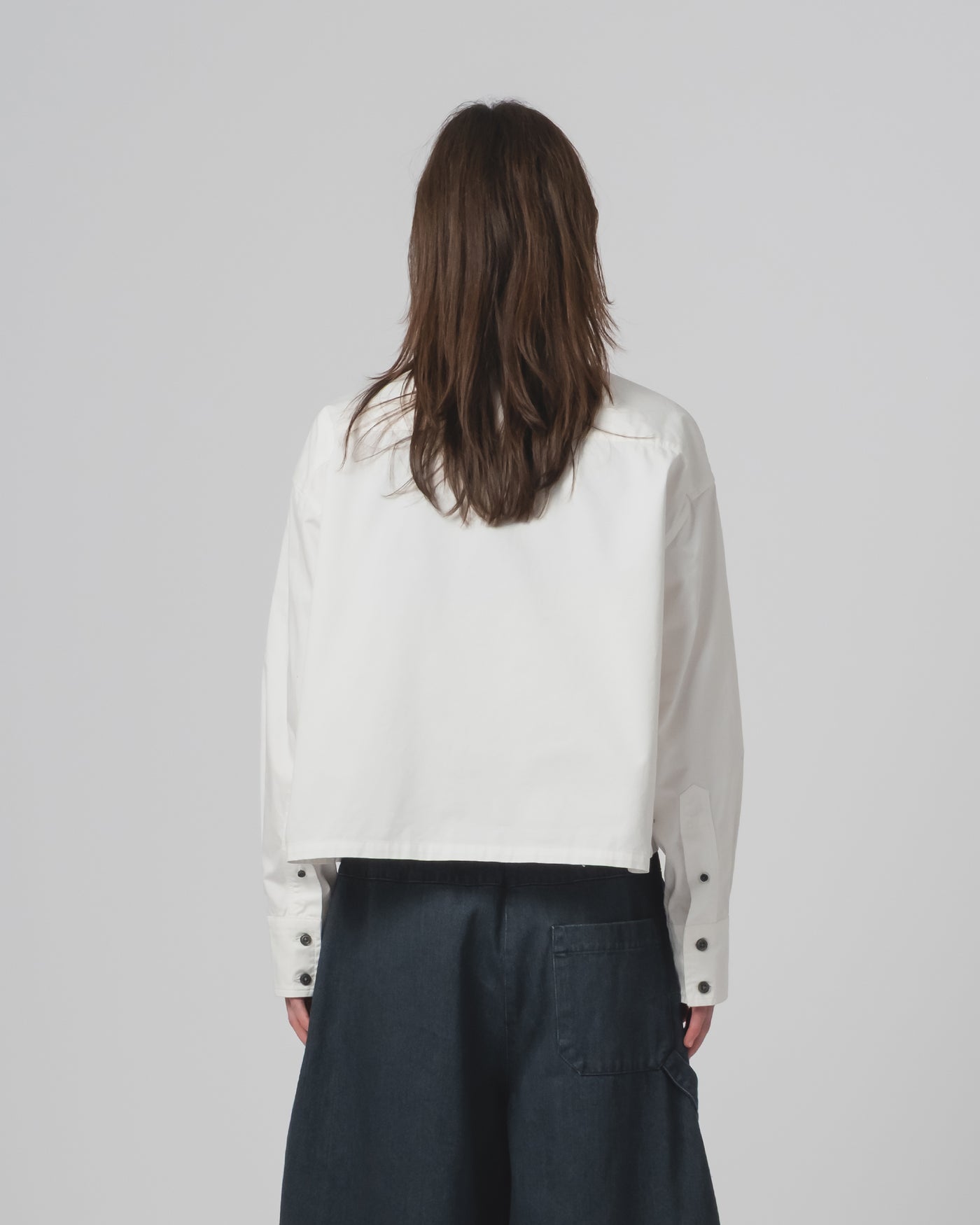 G.o.D Cubic Shirt Fine Broken Twill Milk