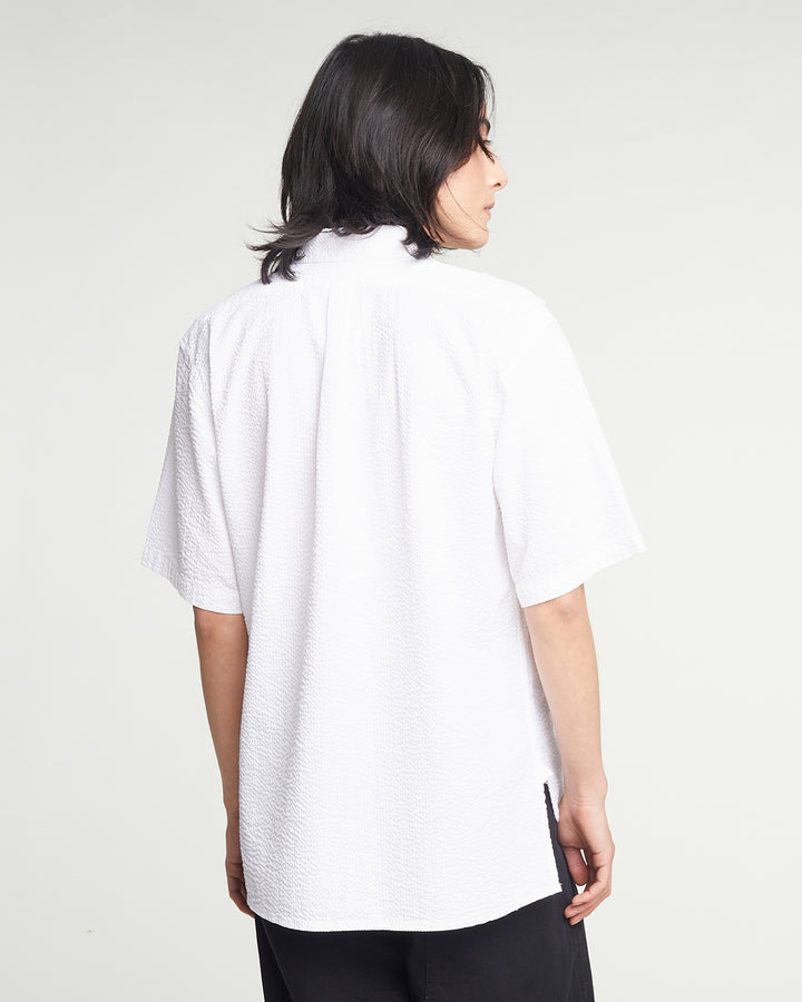 G.o.D Cuban Shirt Seersucker White