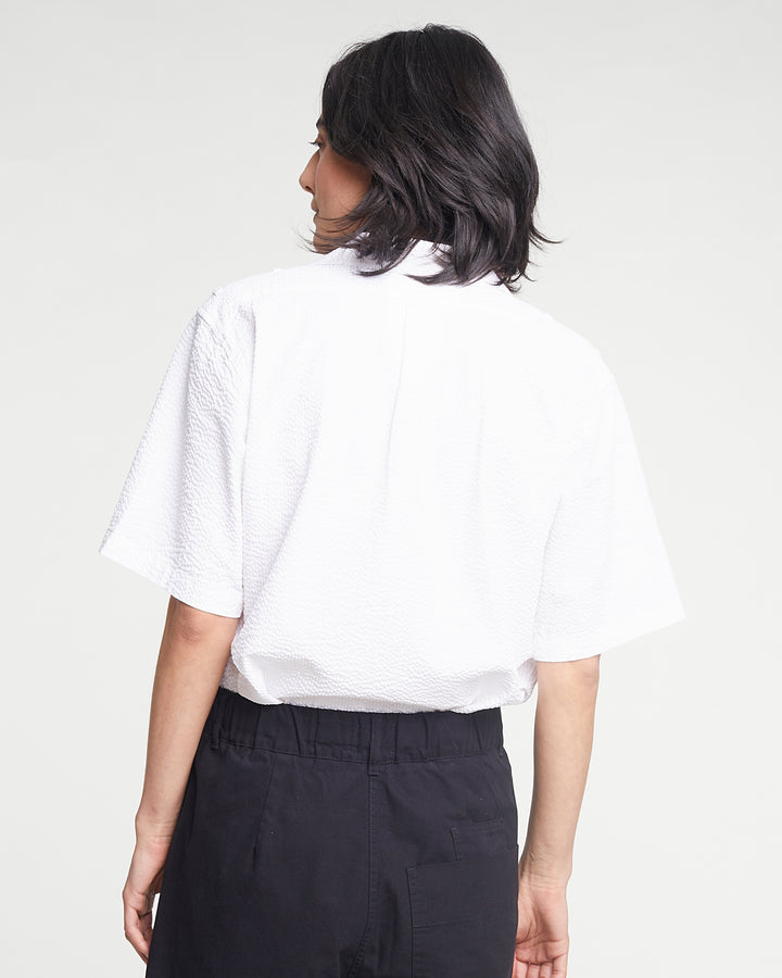 G.o.D Cuban Shirt Seersucker White