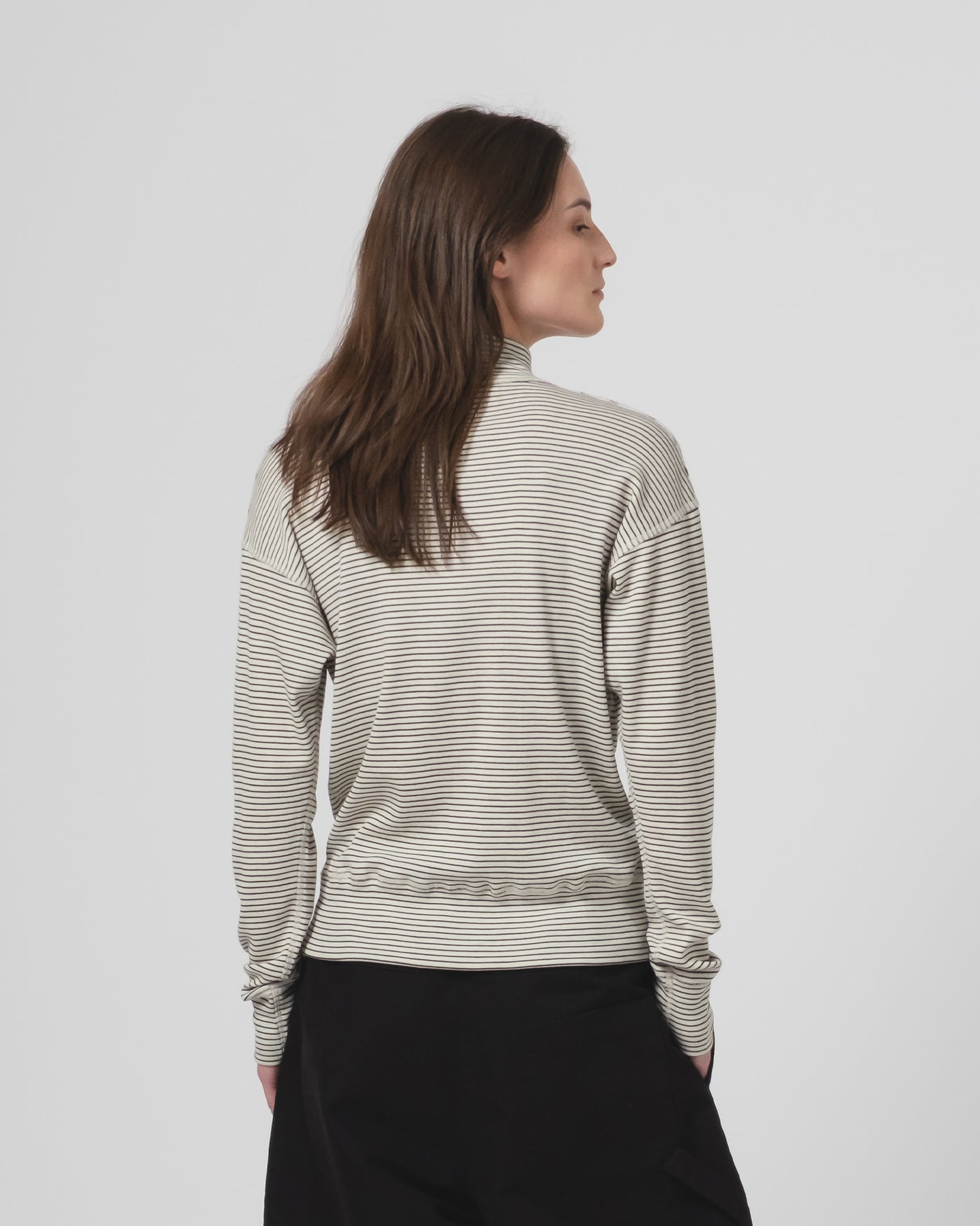 G.o.D Zipper Pull Over Light Wool Ecru/Black