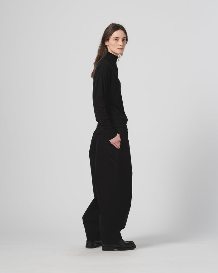 G.o.D Zipper Pull Over Light Wool Black