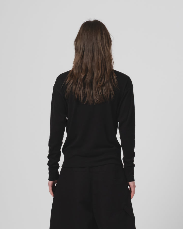 G.o.D Zipper Pull Over Light Wool Black