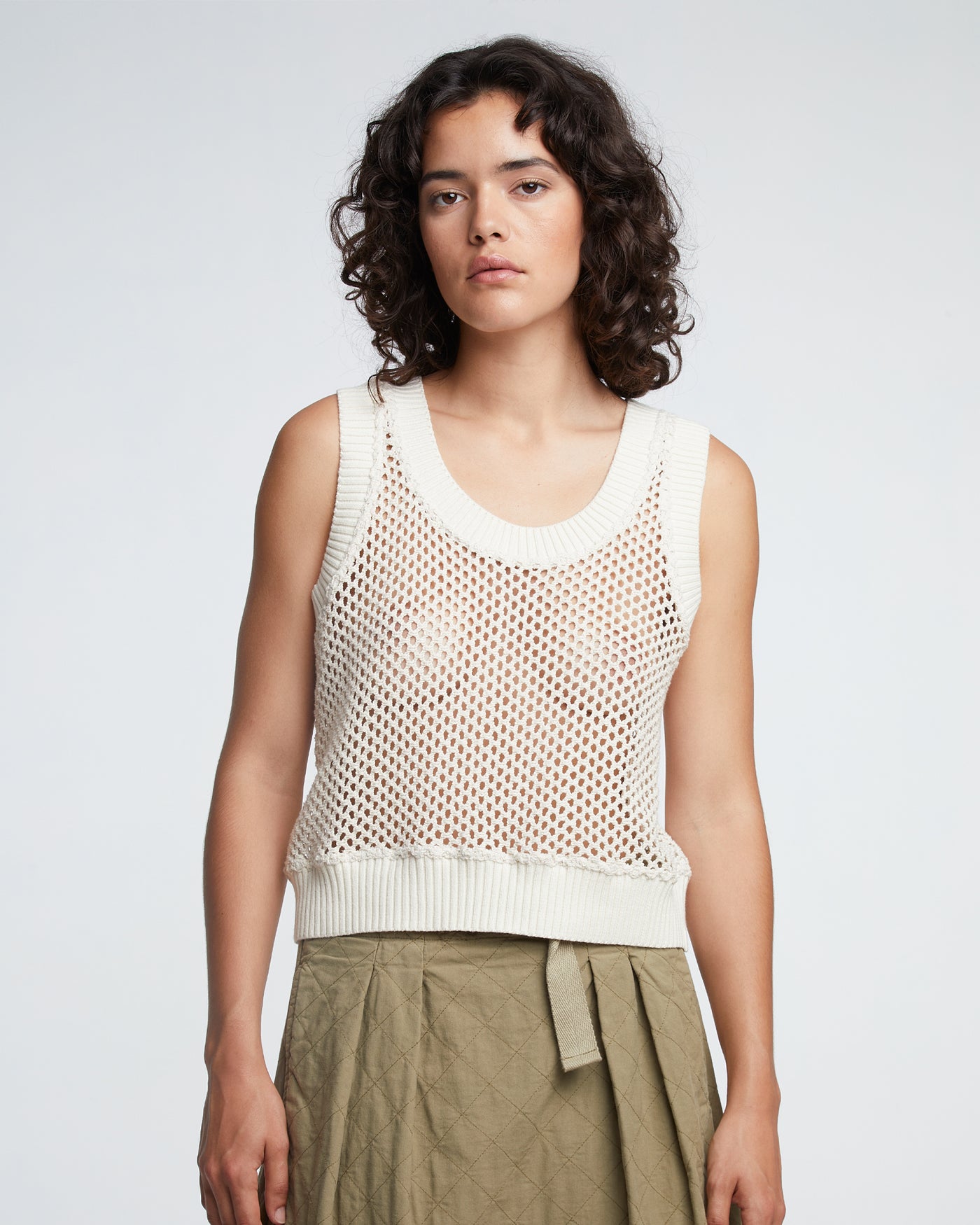 G.o.D Camisole Kingston Mesh Off White