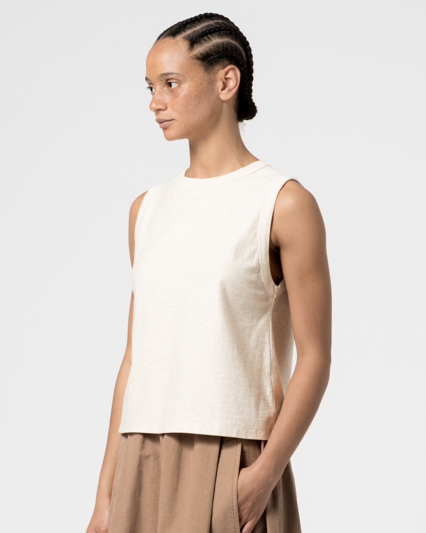 G.o.D Johnny Top Cotton Melange Raffia