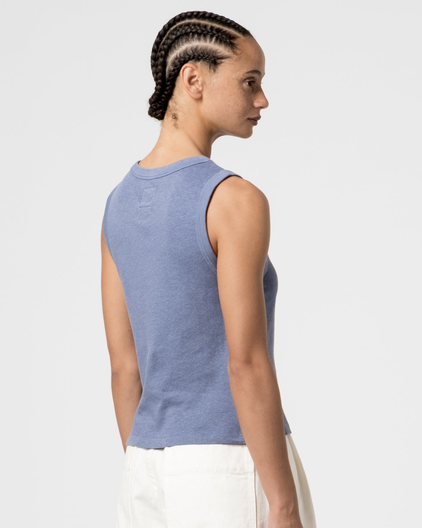 G.o.D Johnny Top Cotton Hemp Riviera Blue