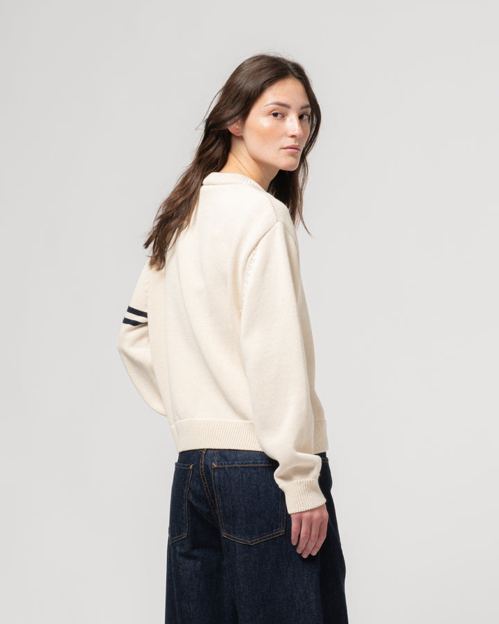 G.o.D League Sweater Cotton Knit Ecru