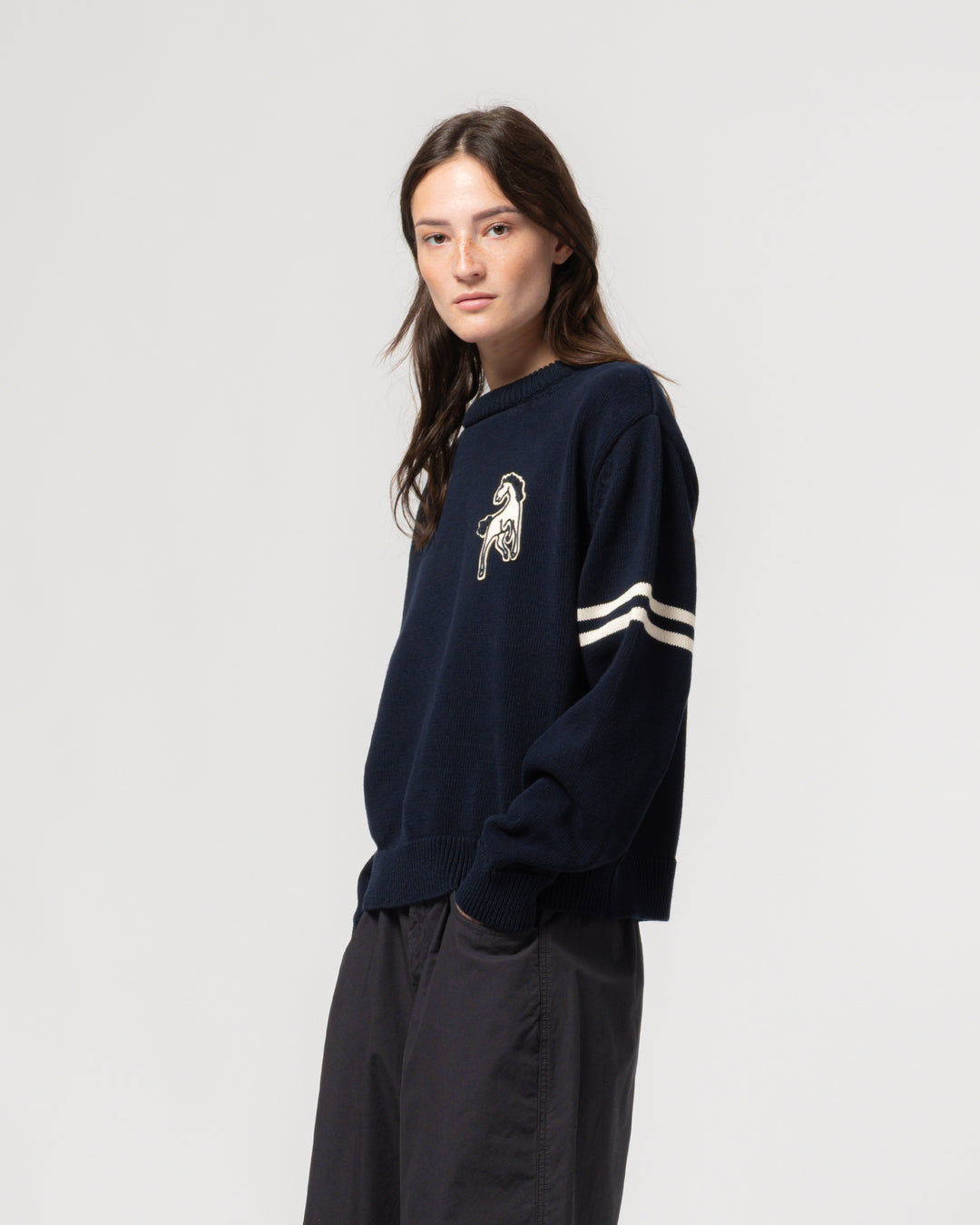 G.o.D League Sweater Cotton Knit India Blue