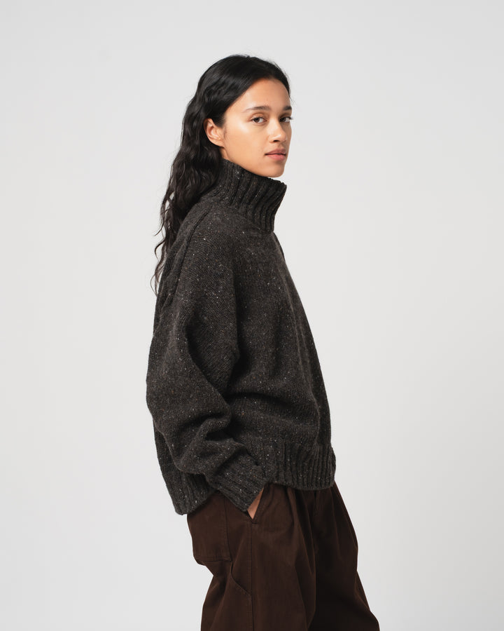 G.o.D Cornish Sweater Neppy Wool Asphalt