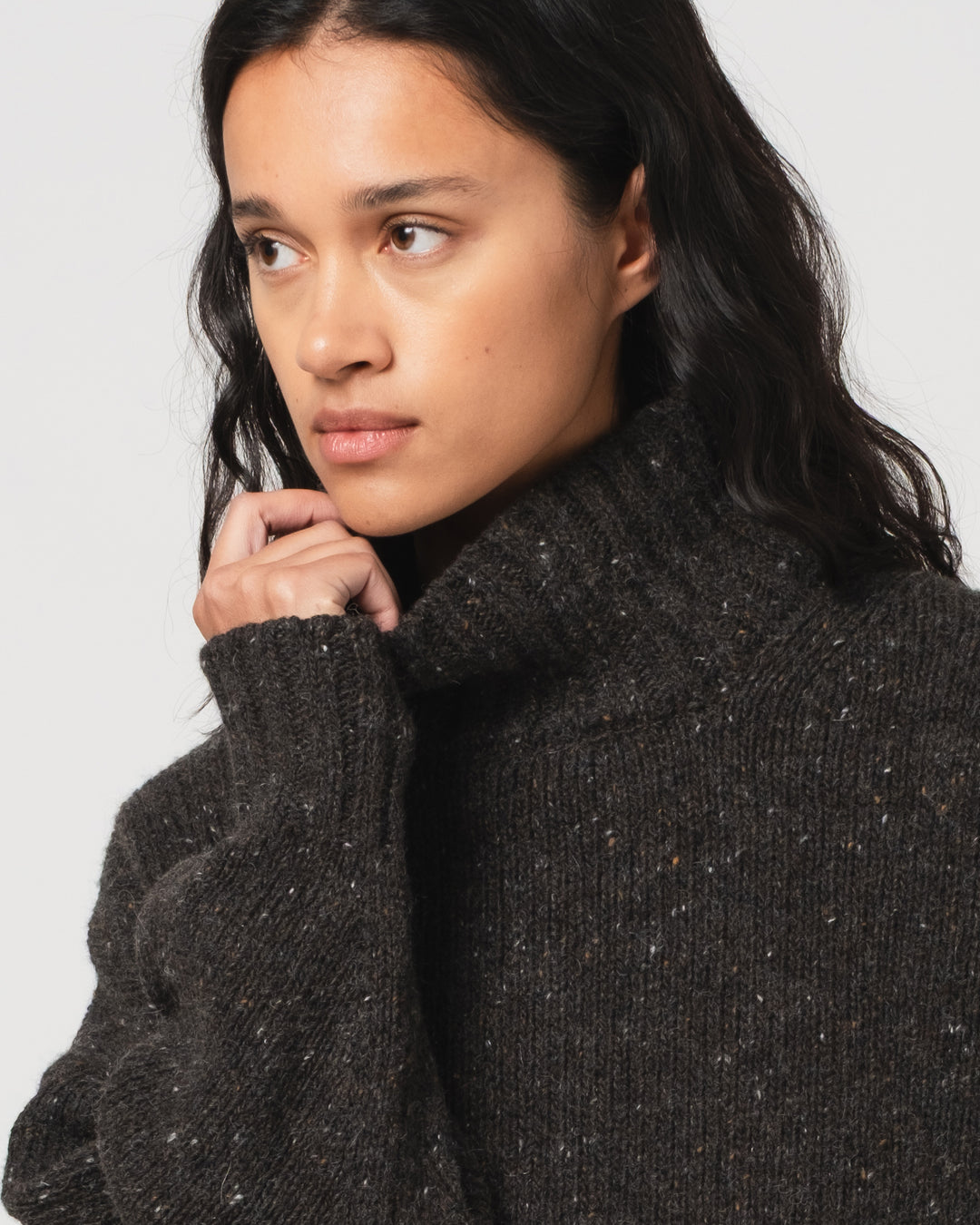 G.o.D Cornish Sweater Neppy Wool Asphalt