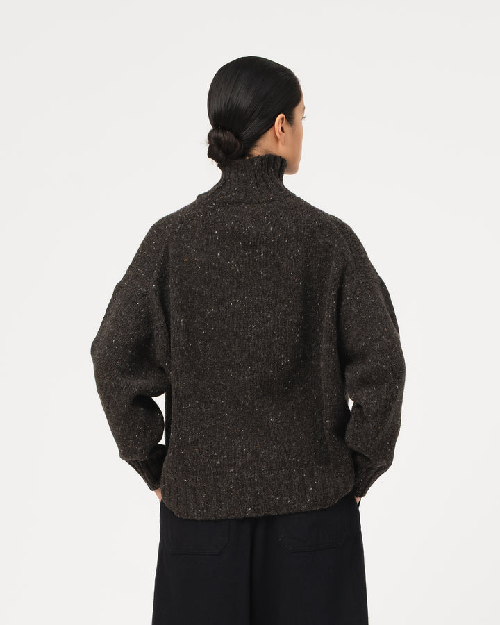G.o.D Cornish Sweater Neppy Wool Asphalt