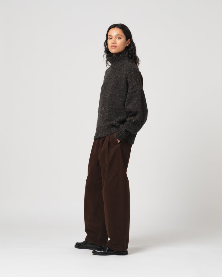 G.o.D Cornish Sweater Neppy Wool Asphalt
