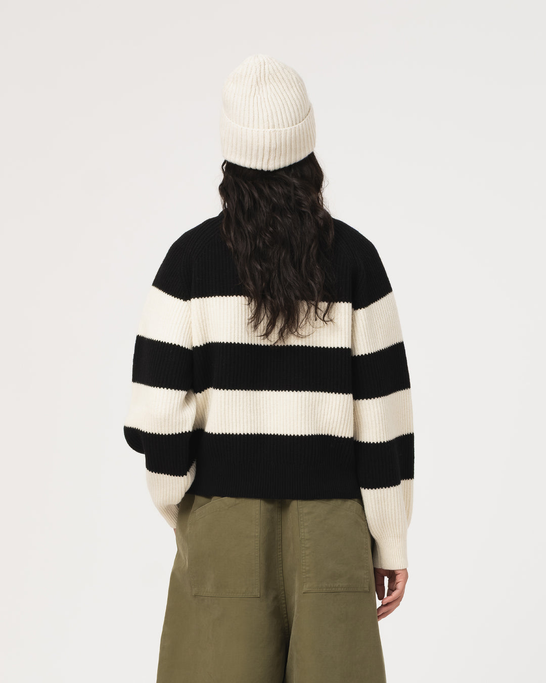 G.o.D Puddle Sweater Delta Yarn Off White / Black Stripes