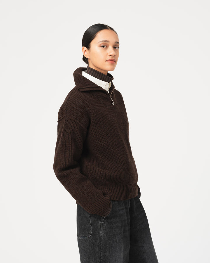 G.o.D Fly Deck Sweater Delta Yarn Chocolate