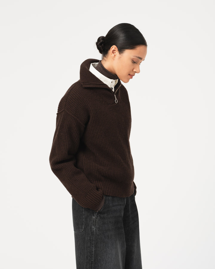 G.o.D Fly Deck Sweater Delta Yarn Chocolate