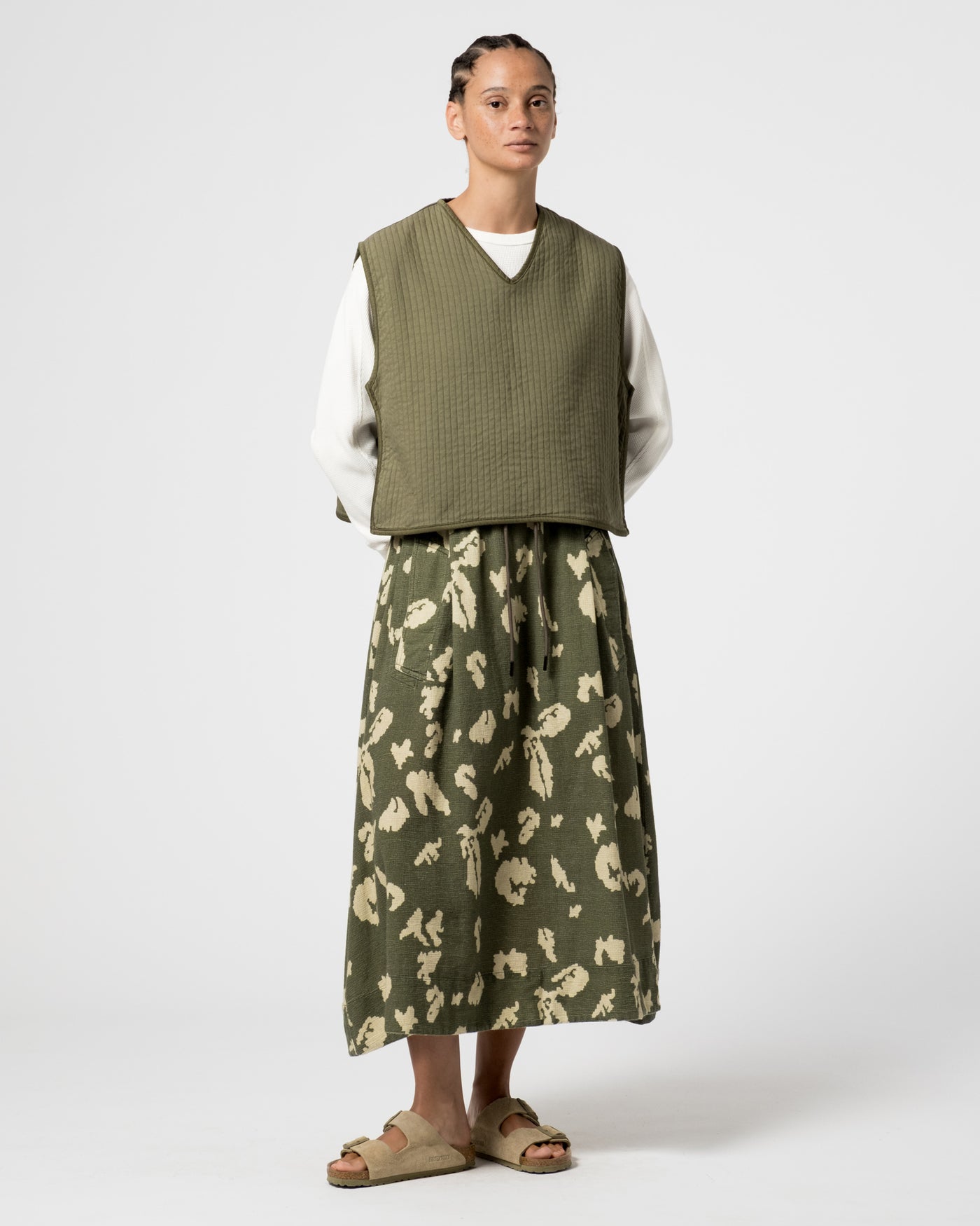 G.o.D Meadow Skirt Cloud Camo Mesh Light Green/Off White