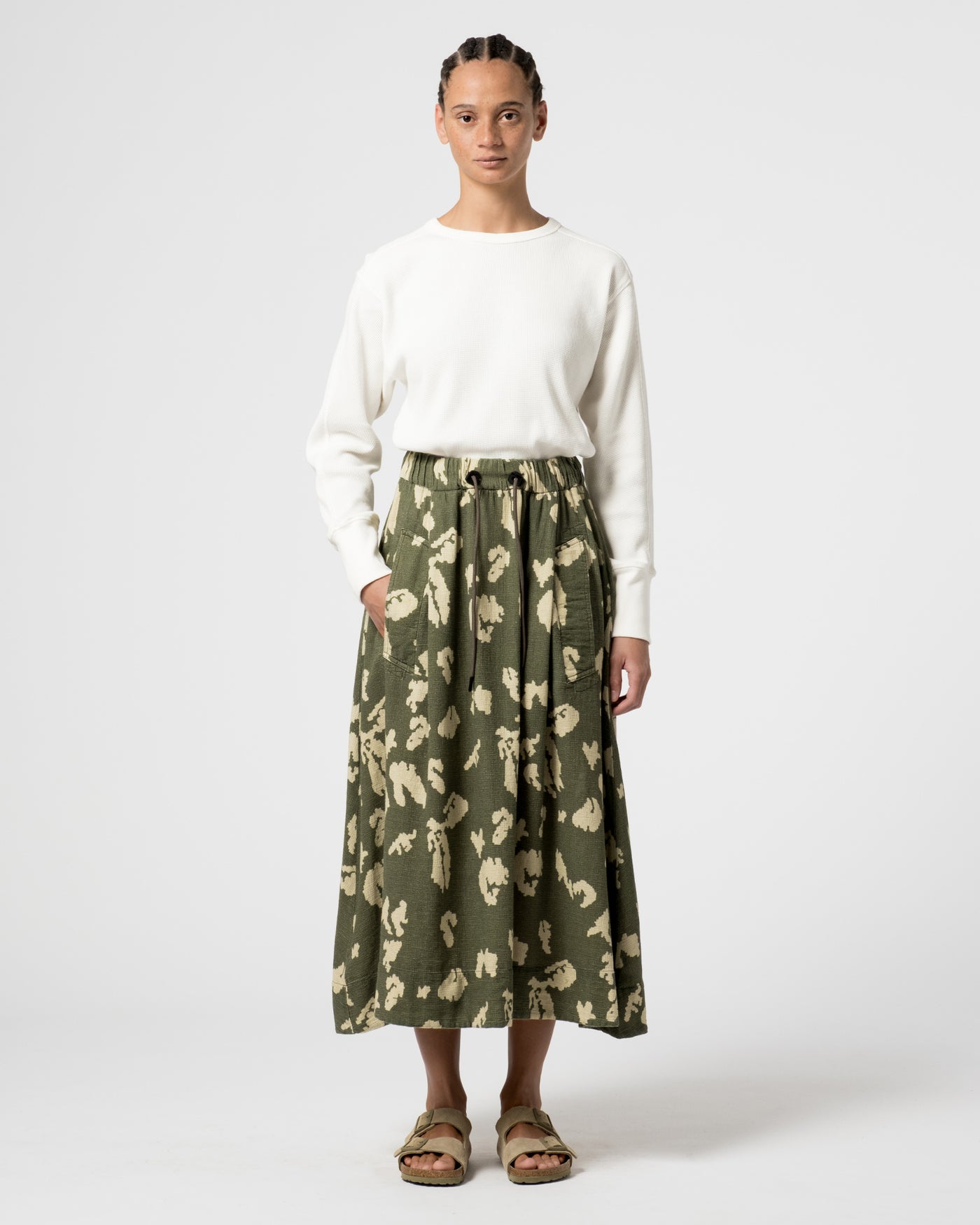 G.o.D Meadow Skirt Cloud Camo Mesh Light Green/Off White