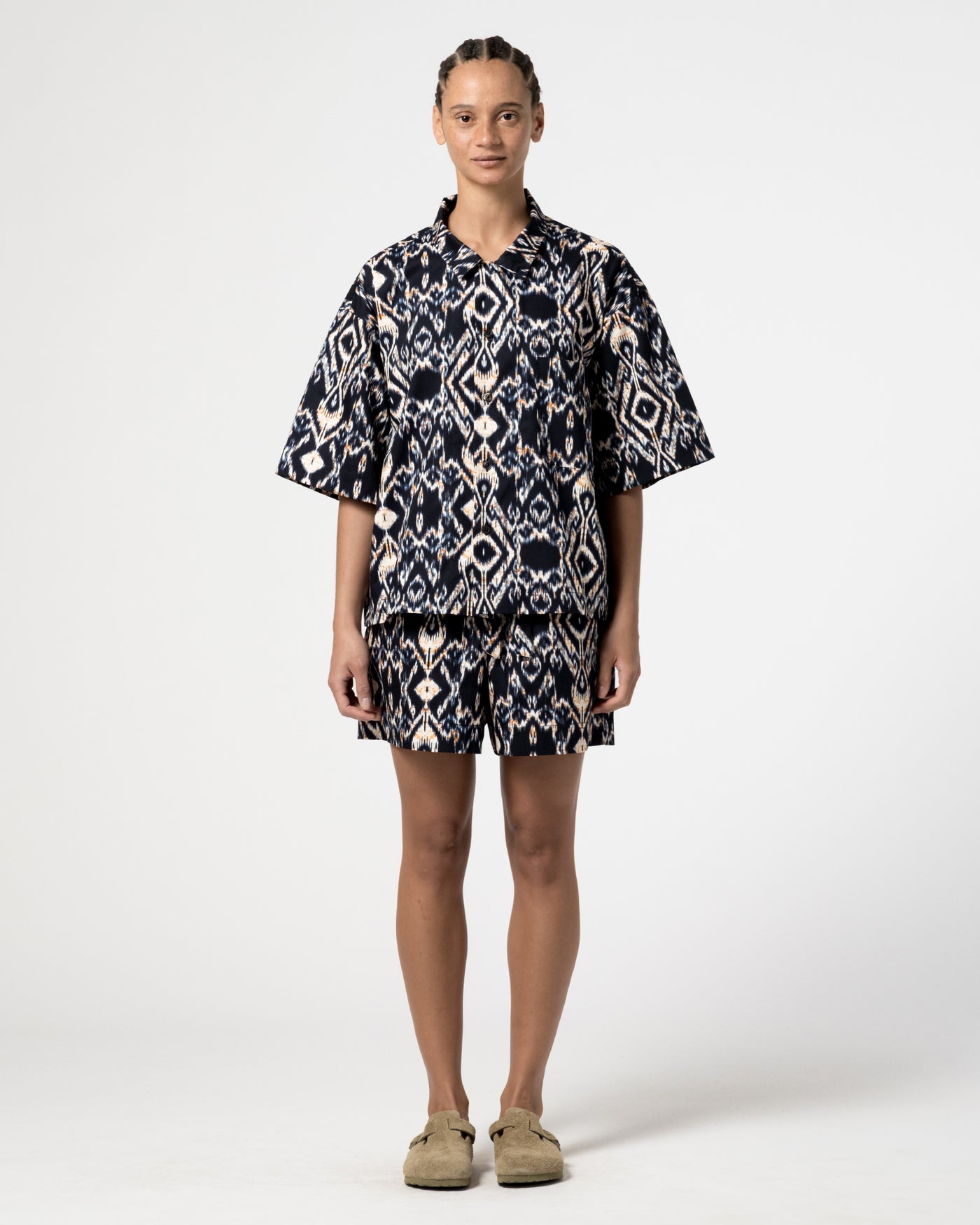 Summer Pyjama Ikat Cotton Indigo
