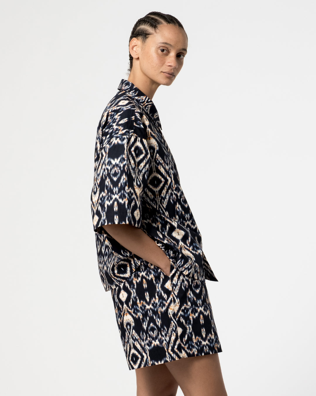 Summer Pyjama Ikat Cotton Indigo