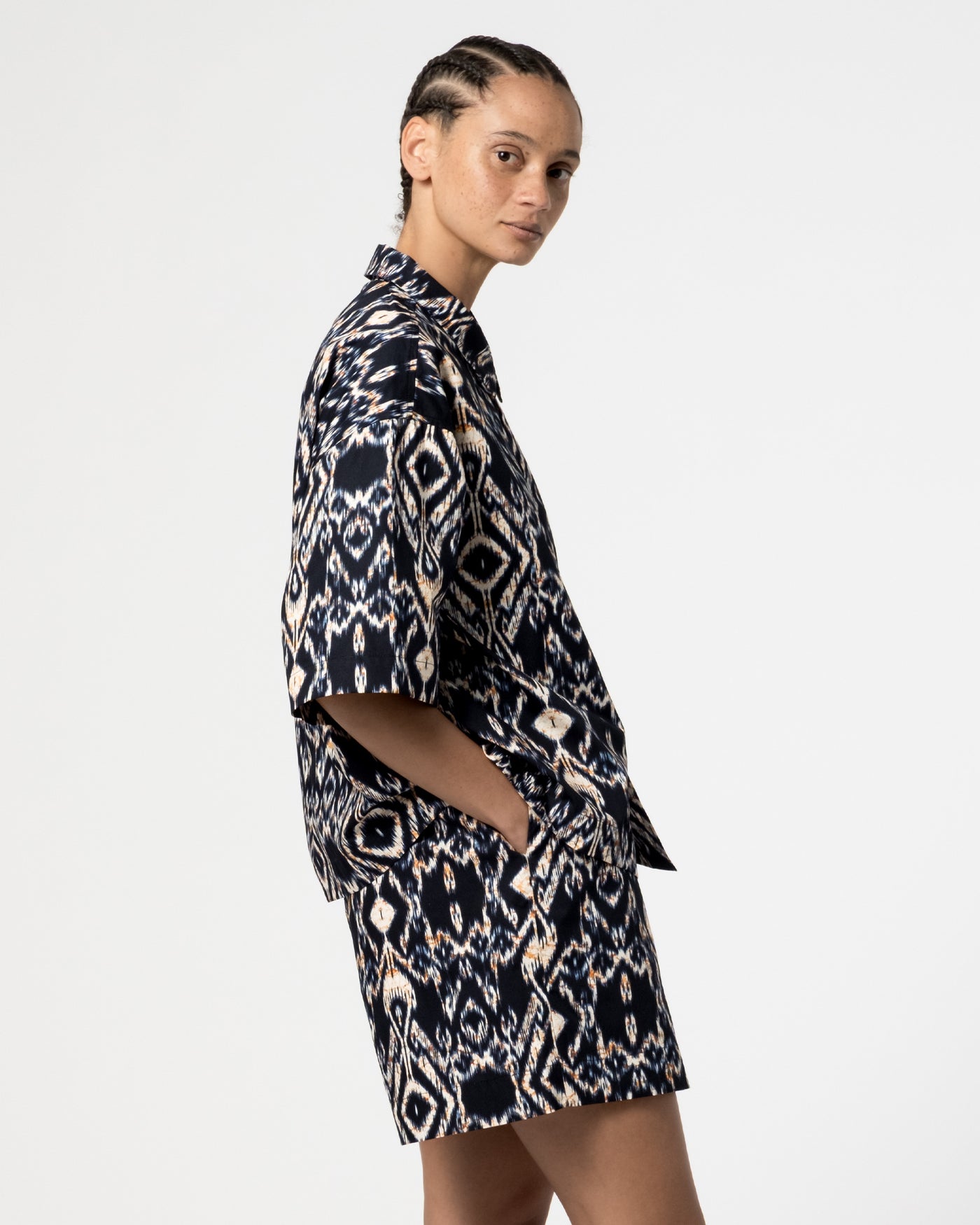 Summer Pyjama Ikat Cotton Indigo