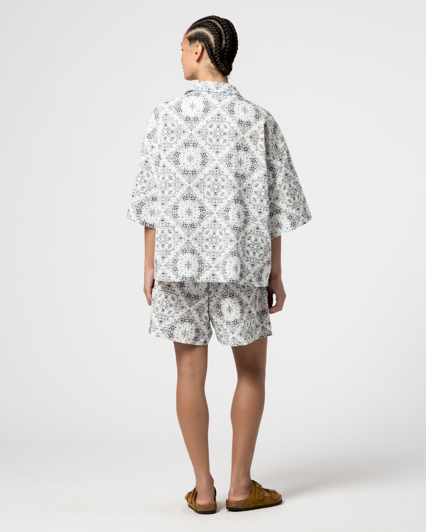 Summer Pyjama Bandana Seersucker White