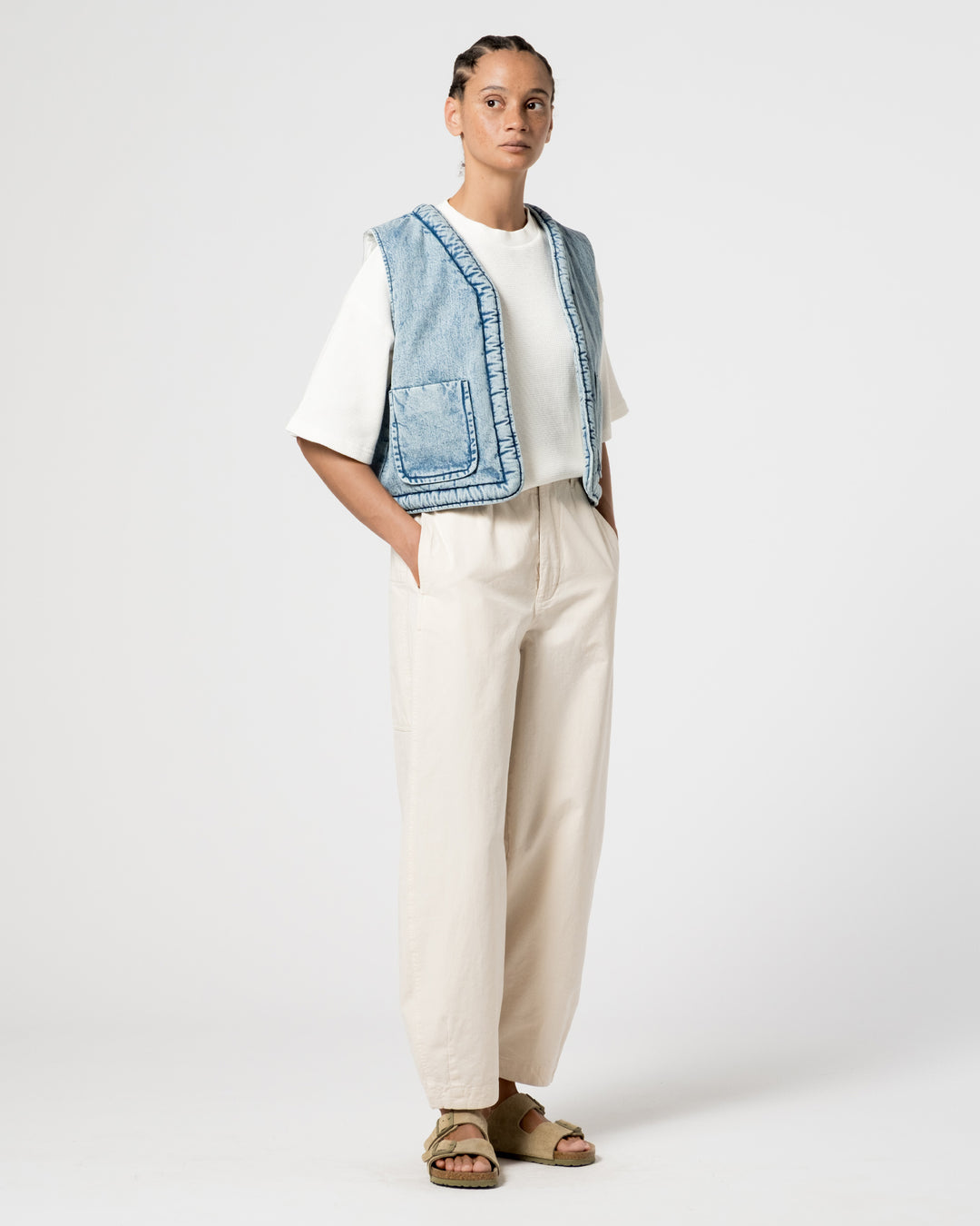 G.o.D Tsuki Vest Salt Lake Denim Blue