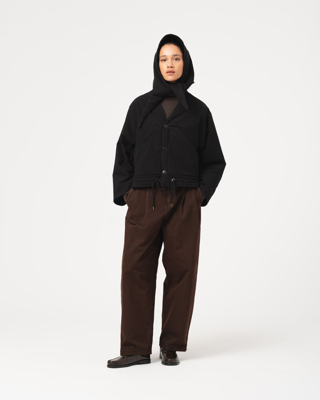 G.o.D Jackie Scarf Padded Cotton Black