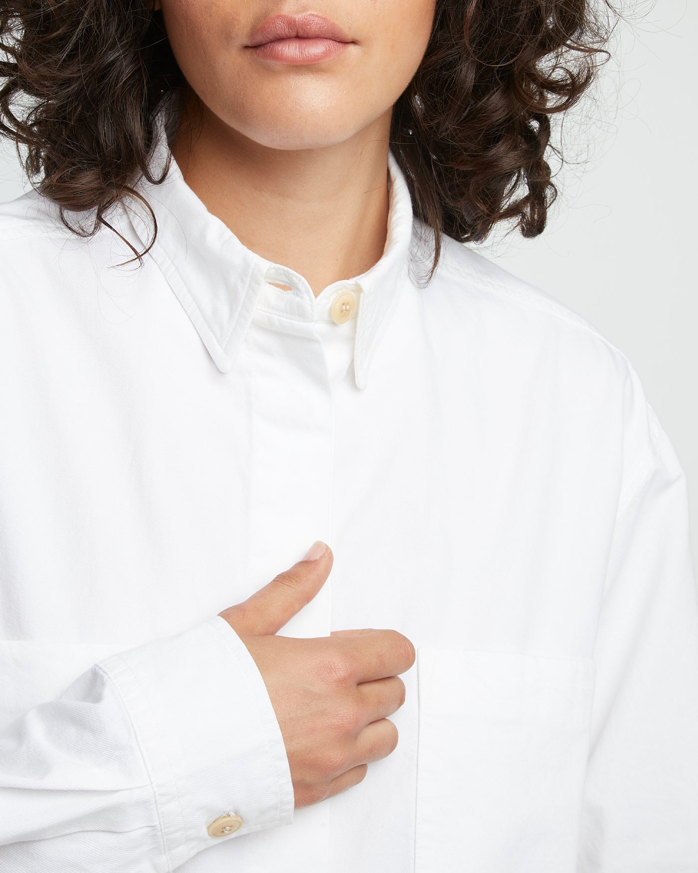 G.o.D Noguchi Shirt Light Cotton Drill White