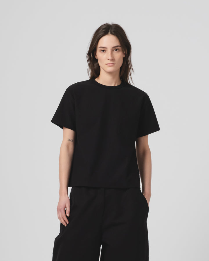 GoD ポケットTシャツ オーガニック オープンエンド ジャージー ブラック