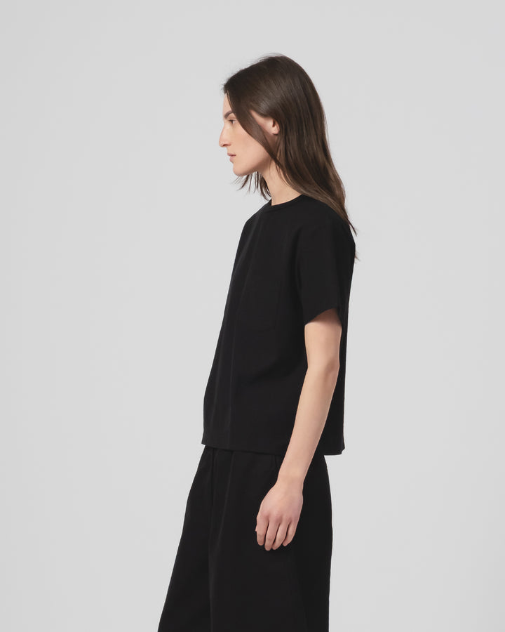 GoD ポケットTシャツ オーガニック オープンエンド ジャージー ブラック