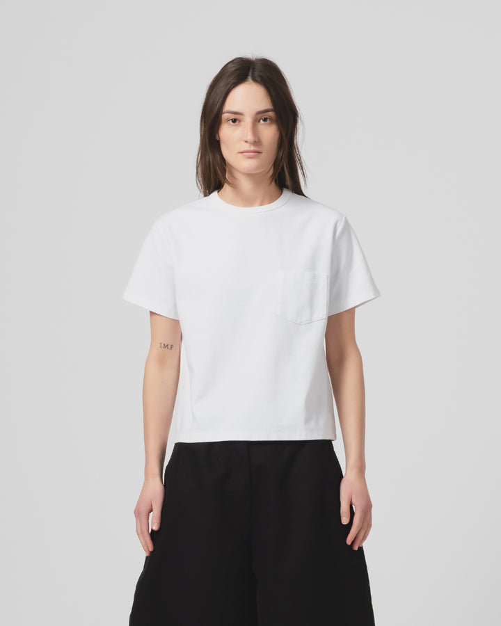 GoD ポケットTシャツ オーガニック オープンエンド ジャージー ホワイト