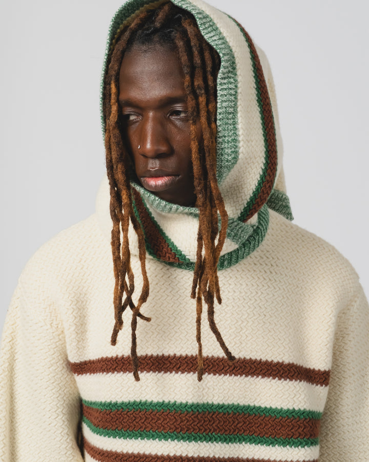 カシミア五本撚りオフホワイトマントゥーラースカーフ