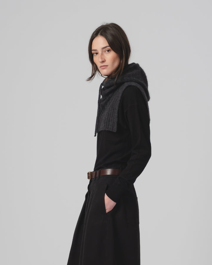 Aphrodite Hood Baby Alpaca Asphalt