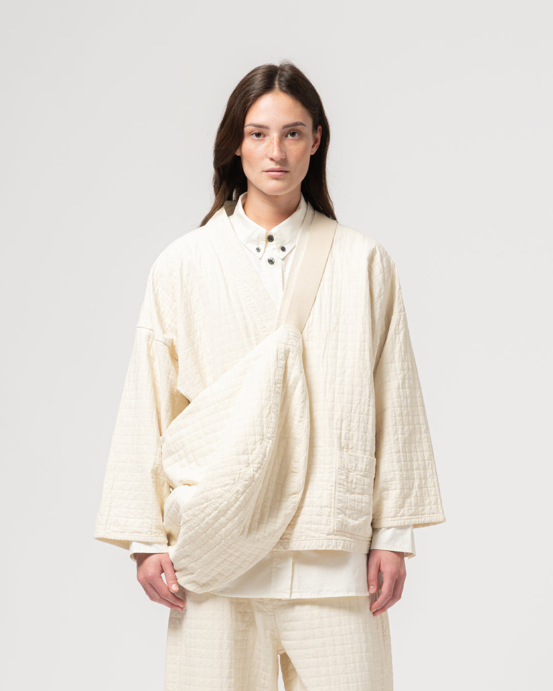 Moon Bag Sashiko Cotton Wheat